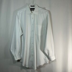 Daniel Cremieux Collection Men's White Long Sleeve Richard Dress Shirt 16 1/2 35